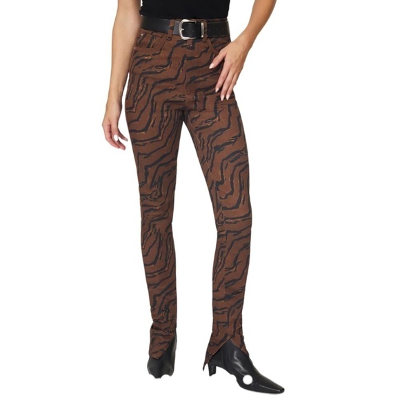 We Wore What Tiger Piped Stiletto Split Hem Iconic Denim Jeans - Picture 1 of 16